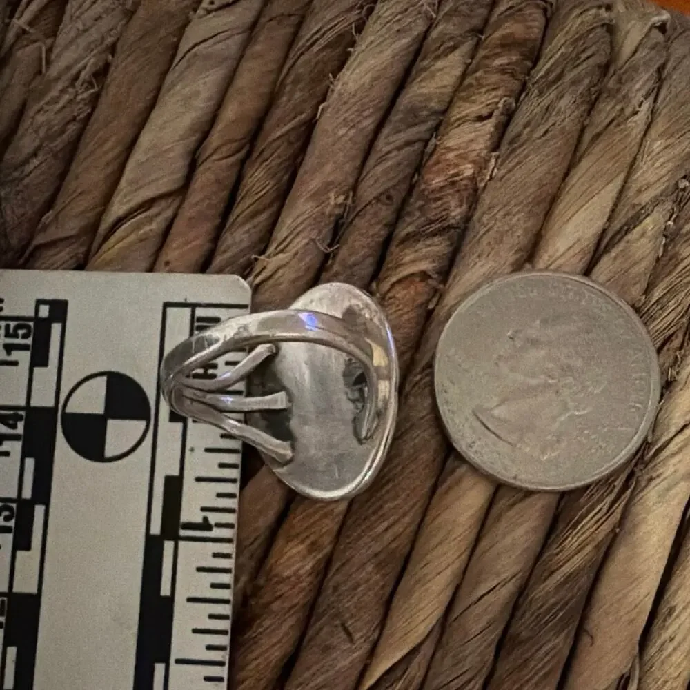 Navajo Turquoise Vintage Sterling Silver 925 Ring Size 6 - Picture 8 of 9